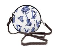 Hnnkloy Blues Saxofón Piano Violonchelo Bajo,Bolso de hombro de piel sintética, bolso cruzado redondo - Bolso circular para mujer