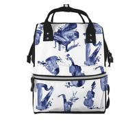 Hnnkloy Blues Saxofón Piano Violonchelo Bajo.Mochila de maternidad de gran capacidad, bolso cambiador, mochila de viaje para actividades al aire libre.