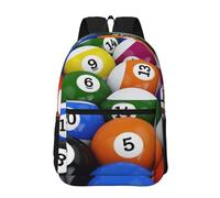 Hnnkloy Bola de billar,Mochila informal de 17 pulgadas con bolsillos, resistente al agua, para la escuela.