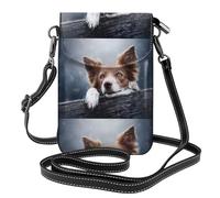 Hnnkloy Border Collie marrón Bokeh Dios con ojos amarillos,Bolsos para celular para mujer, bolsos pequeños cruzados - Cartera para celular de cuero sintético con ranuras para tarjetas de crédito