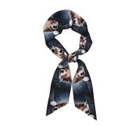 Hnnkloy Border Collie marrón Bokeh Dios con ojos amarillos, Bufanda de seda sintética para mujer, bufandas de moda para el cuello, pañuelo para el cuello, diadema
