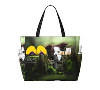 Hnnkloy Border Collie Stone Sweet Brown Perros Mascotas,Bolso de playa de gran capacidad, bolso de hombro de viaje para mujer, bolso de mano impermeable.