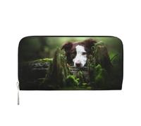 Hnnkloy Border Collie Stone Sweet Brown Perros Mascotas,Carteras de Cuero PU de Gran Capacidad para Hombres y Mujeres.