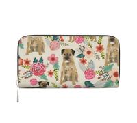 Hnnkloy Border Terrier Florales Crema,Carteras de Cuero PU de Gran Capacidad para Hombres y Mujeres.