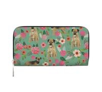 Hnnkloy Border Terrier Florales Raza de Perro,Carteras de Cuero PU de Gran Capacidad para Hombres y Mujeres.