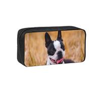 Hnnkloy Boston Terrier Bokeh Perros Mascotas Boston Terrier,Estuche de lápices de Gran Capacidad, portátil, para bolígrafos, Bolsa de papelería para la Escuela y la Oficina.