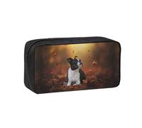 Hnnkloy Boston Terrier Otoño Bokeh Perros Perros,Estuche de lápices de Gran Capacidad, portátil, para bolígrafos, Bolsa de papelería para la Escuela y la Oficina.