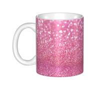 Hnnkloy Brillo rosa,Taza de cerámica grande para café, ideal para cocina, restaurante, oficina o cafetería, 330 ml.