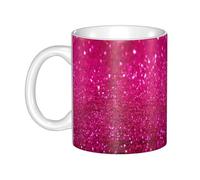 Hnnkloy Brillo rosa,Taza de cerámica grande para café, ideal para cocina, restaurante, oficina o cafetería, 330 ml.