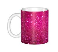 Hnnkloy Brillo rosa,Taza de cerámica grande para café, ideal para cocina, restaurante, oficina o cafetería, 330 ml.