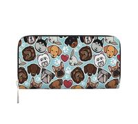 Hnnkloy Bulldog Chihuahua Siberianos Amor Corazón Pata,Carteras de Cuero PU de Gran Capacidad para Hombres y Mujeres.