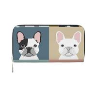Hnnkloy Bulldog francés Impreso,Carteras de Cuero PU de Gran Capacidad para Hombres y Mujeres.