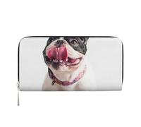 Hnnkloy Bulldog francés, Perro Curioso y Feliz,Carteras de Cuero PU de Gran Capacidad para Hombres y Mujeres.