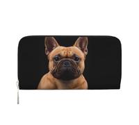 Hnnkloy Bulldog francés sobre Negro,Carteras de Cuero PU de Gran Capacidad para Hombres y Mujeres.