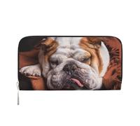 Hnnkloy Bulldogs ingleses Bozal Mascotas Perros durmiendo,Carteras de Cuero PU de Gran Capacidad para Hombres y Mujeres.