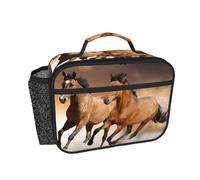 Hnnkloy Caballo corriendo, animal salvaje,Bolsa de almuerzo portátil, fiambrera resistente, bolsa isotérmica reutilizable