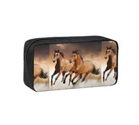 Hnnkloy Caballo Corriendo Animal Salvaje,Estuche de lápices de Gran Capacidad, portátil, para bolígrafos, Bolsa de papelería para la Escuela y la Oficina.