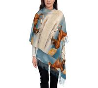 Hnnkloy Caballo rojo corriendo,Bufanda grande de cachemira sintética para mujer, chal ligero con borlas, 197 x 72 cm