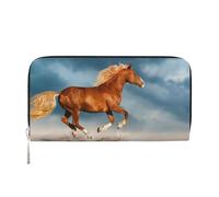 Hnnkloy Caballo Rojo Corriendo,Carteras de Cuero PU de Gran Capacidad para Hombres y Mujeres.