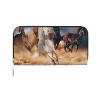 Hnnkloy Caballo Salvaje Corriendo contra una tormenta de Arena,Carteras de Cuero PU de Gran Capacidad para Hombres y Mujeres.