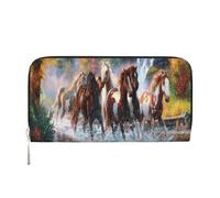 Hnnkloy Caballos de los Indios nativos Americanos,Carteras de Cuero PU de Gran Capacidad para Hombres y Mujeres.