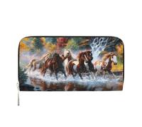 Hnnkloy Caballos de los Indios nativos Americanos,Carteras de Cuero PU de Gran Capacidad para Hombres y Mujeres.