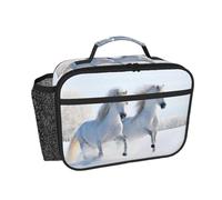 Hnnkloy Caballos raros moteados al galope,Bolsa de almuerzo portátil, fiambrera resistente, bolsa isotérmica reutilizable