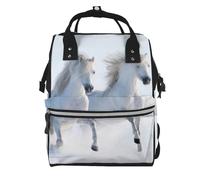 Hnnkloy Caballos raros moteados al galope.Mochila de maternidad de gran capacidad, bolso cambiador, mochila de viaje para actividades al aire libre.
