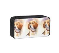 Hnnkloy Cabeza de Beagle en Acuarela,Estuche de lápices de Gran Capacidad, portátil, para bolígrafos, Bolsa de papelería para la Escuela y la Oficina.