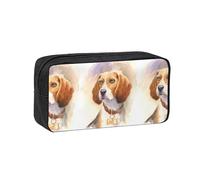 Hnnkloy Cabeza de Beagle en Acuarela,Estuche de lápices de Gran Capacidad, portátil, para bolígrafos, Bolsa de papelería para la Escuela y la Oficina.