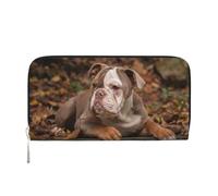 Hnnkloy Cachorro de Bulldog Americano,Carteras de Cuero PU de Gran Capacidad para Hombres y Mujeres.