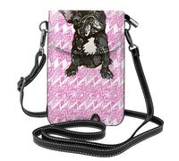 Hnnkloy Cachorro de bulldog francés,Bolsos para celular para mujer, bolsos pequeños cruzados - Cartera para celular de cuero sintético con ranuras para tarjetas de crédito