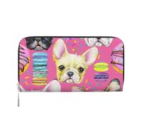 Hnnkloy Cachorro de Bulldog francés en Acuarela,Carteras de Cuero PU de Gran Capacidad para Hombres y Mujeres.