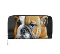 Hnnkloy Cachorro de Bulldog inglés,Carteras de Cuero PU de Gran Capacidad para Hombres y Mujeres.