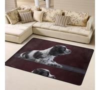 Hnnkloy Cachorro de Cocker Spaniel Blanco y Negro, Alfombra Grande Antideslizante para Sala de Estar o Dormitorio, 160 x 120 cm.