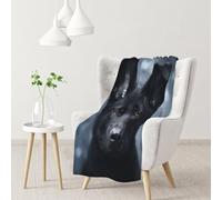 Hnnkloy Cachorro de Pastor alemán Negro Pastor alemán,Manta Suave para sofá Cama, cálida, antipilling, de Franela Afelpada, 76 x 102 cm.