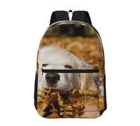 Hnnkloy Cachorro de perro perezoso impreso,Mochila informal de 17 pulgadas con bolsillos, resistente al agua, para la escuela.