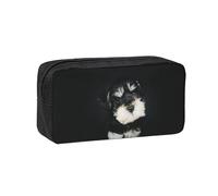 Hnnkloy Cachorro Schnauzer Miniatura,Estuche de lápices de Gran Capacidad, portátil, para bolígrafos, Bolsa de papelería para la Escuela y la Oficina.
