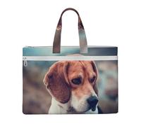 Hnnkloy Cachorros Beagle Perros Mascotas Beagle,Bolsa de lona para documentos con cremallera, bolso de mano, maletín para la escuela y la oficina.