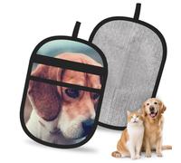 Hnnkloy Cachorros Beagle Perros Mascotas Beagle, Paquete de 2 Guantes para Eliminar el Pelo de Mascotas, Guantes de Aseo antiestáticos para Perros y Gatos.