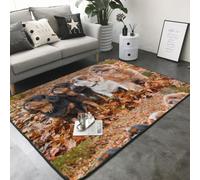 Hnnkloy Cachorros de Cavalier King Charles Spaniel en otoño, Alfombra Grande Antideslizante para Sala de Estar o Dormitorio, 208 x 148 cm.