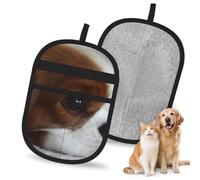 Hnnkloy Cachorros de Cavalier King Charles Spaniel, Paquete de 2 Guantes para Eliminar el Pelo de Mascotas, Guantes de Aseo antiestáticos para Perros y Gatos.