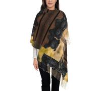 Hnnkloy Cachorros de la familia Affenpinscher Perros negros Mono,Bufanda grande de cachemira sintética para mujer, chal ligero con borlas, 197 x 72 cm