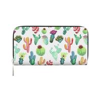 Hnnkloy Cactus y suculentas en Acuarela,Carteras de Cuero PU de Gran Capacidad para Hombres y Mujeres.