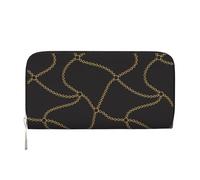 Hnnkloy Cadenas Negras Doradas,Carteras de Cuero PU de Gran Capacidad para Hombres y Mujeres.