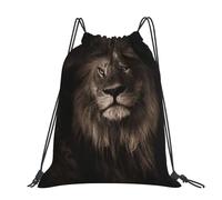 Hnnkloy Caída del león en 3D,Mochila con cordón unisex, bolsa deportiva para gimnasio, mochila informal para el día a día.