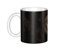 Hnnkloy Caída del león en 3D,Taza de cerámica grande para café, ideal para cocina, restaurante, oficina o cafetería, 330 ml.