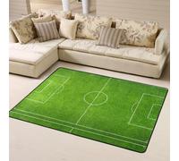Hnnkloy Campo del Estadio de fútbol Verde, Alfombra Grande Antideslizante para Sala de Estar o Dormitorio, 160 x 120 cm.