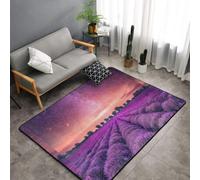 Hnnkloy Campos de Lavanda, Alfombra Grande Antideslizante para Sala de Estar o Dormitorio, 150 x 100 cm.