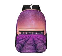 Hnnkloy Campos de lavanda,Mochila informal de 17 pulgadas con bolsillos, resistente al agua, para la escuela.